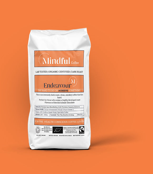 Mindful Coffee - Endeavour| Organic Dark Roast Coffee Beans | Mycotoxin Free - Lab Tested | Freshly Roasted |Single Origin Speciality
